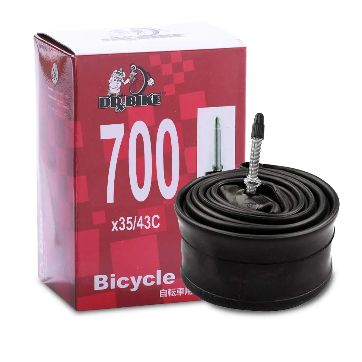 DRBIKE Inner Tubes for Mountain & Road Bikes, 700C x 25C/35C, Presta Valve, 24'/26'/27.5'/29' Sizes