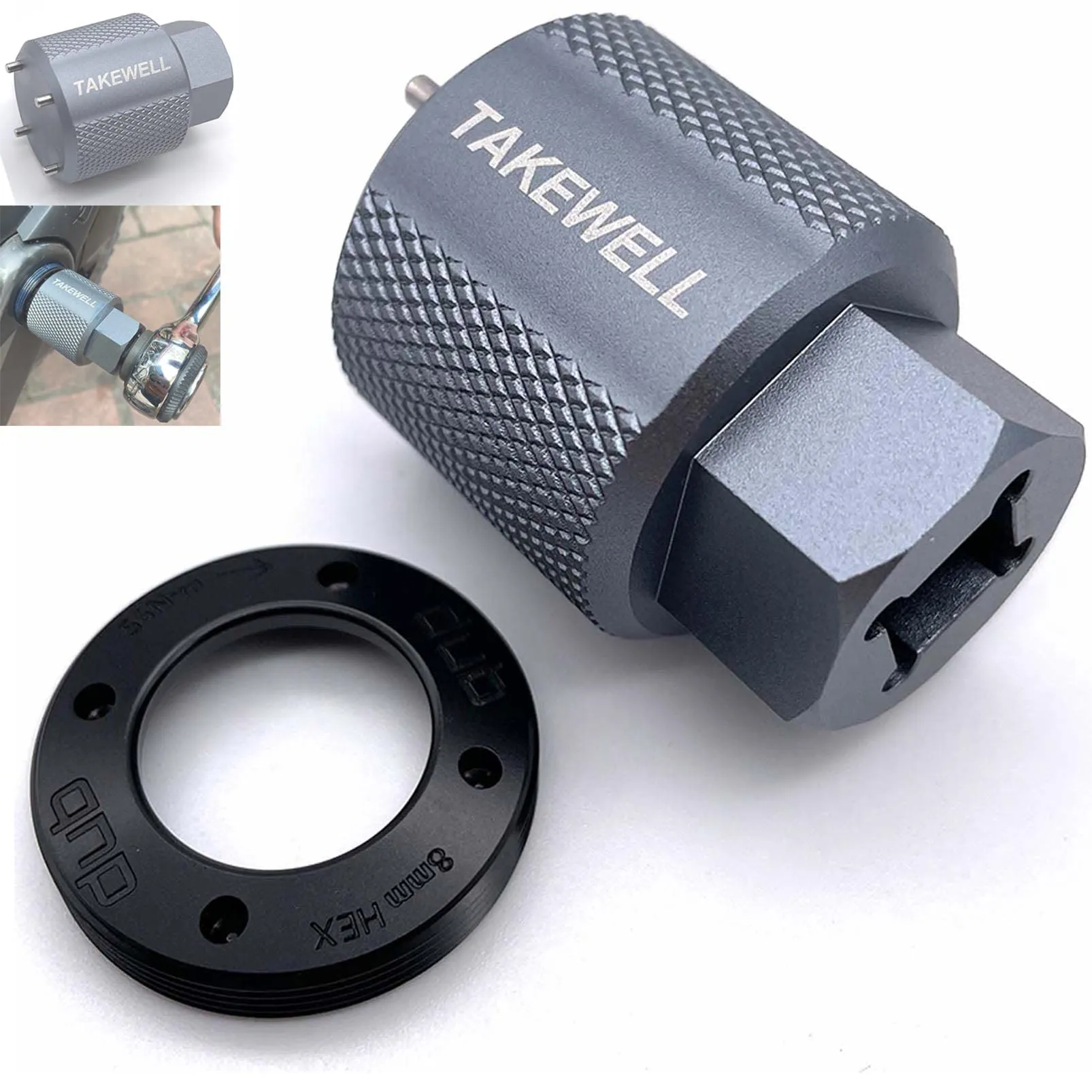 Dub Crank Arm Cap Tool for SRAM DUB/BB30 - 1 Cap + 1 Tool, Durable Aluminum Alloy Design