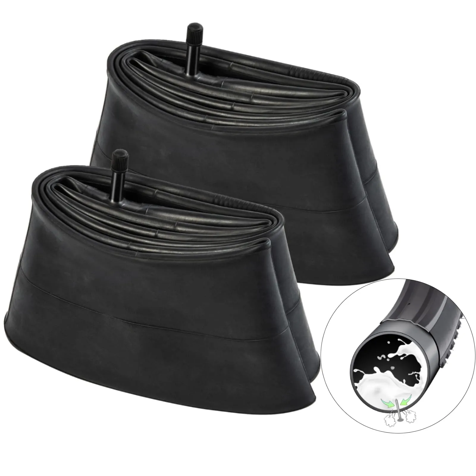Durable 20' Self-Sealing Fat Tire Tubes 20x4.0/4.5 AV32mm Schrader Valve for E-Bike Puncture Protection