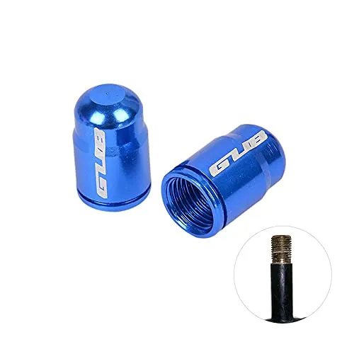 Durable 2 Pcs Aluminum Alloy Bicycle Valve Caps for Schrader - Bright Blue Tire Valve Protectors