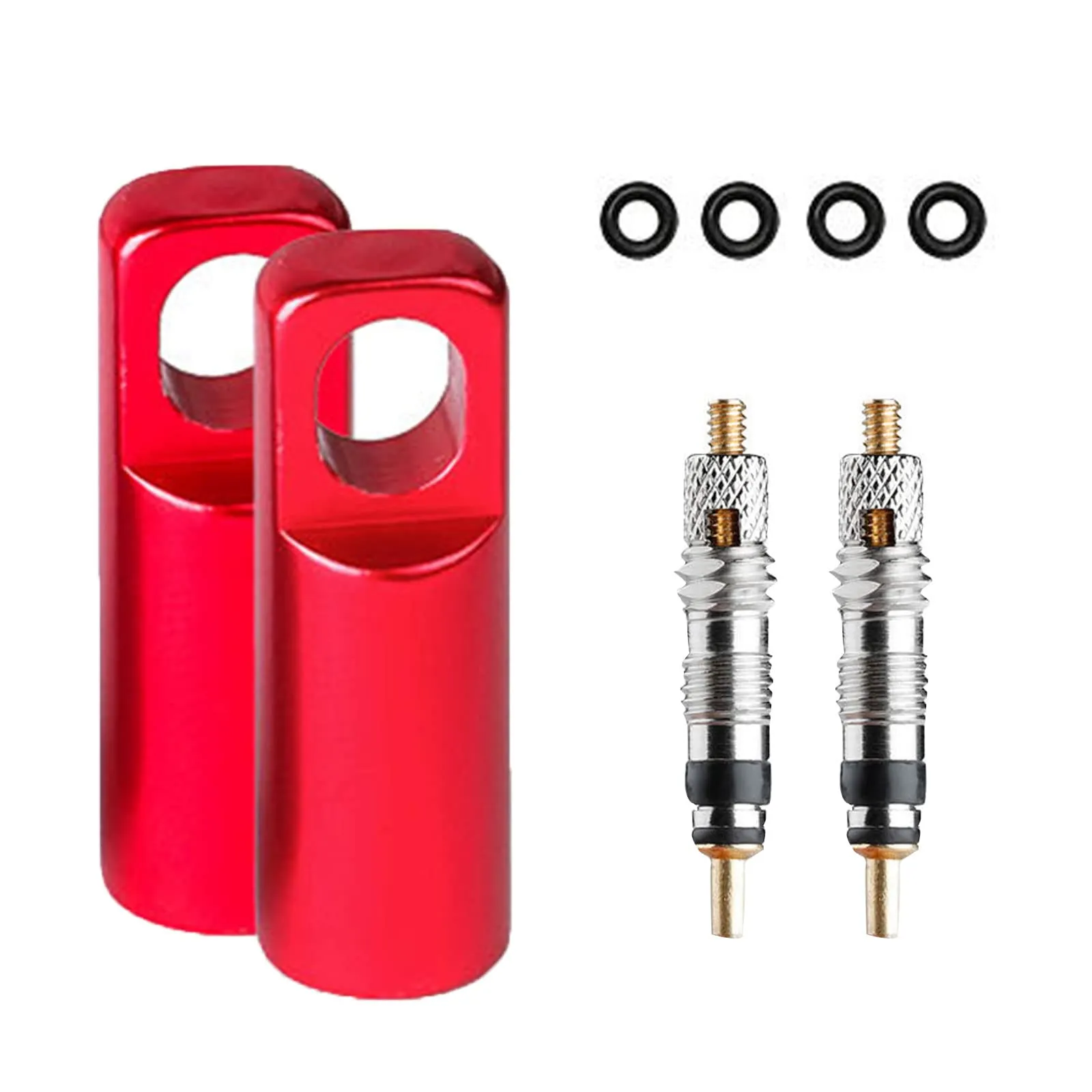 Durable Aluminum Alloy Bike Valve Caps with Valve Core Removal - Red Presta Tire Dust Covers