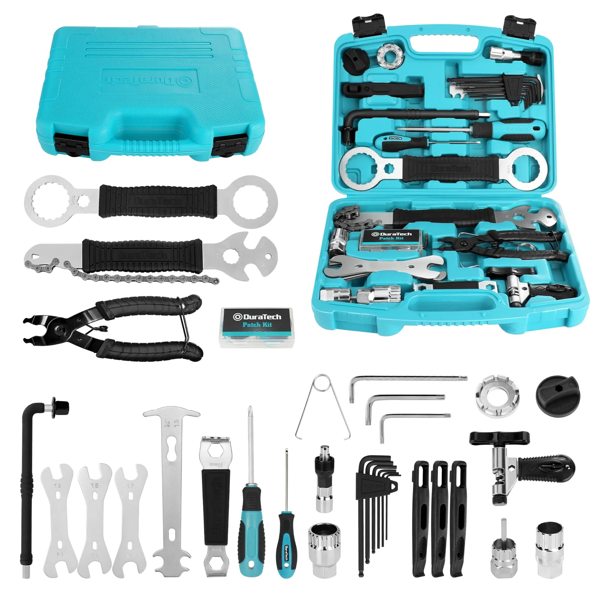DURATECH 41-Piece Complete Bike Repair Tool Kit with Storage Box for Mountain and Road Bikes