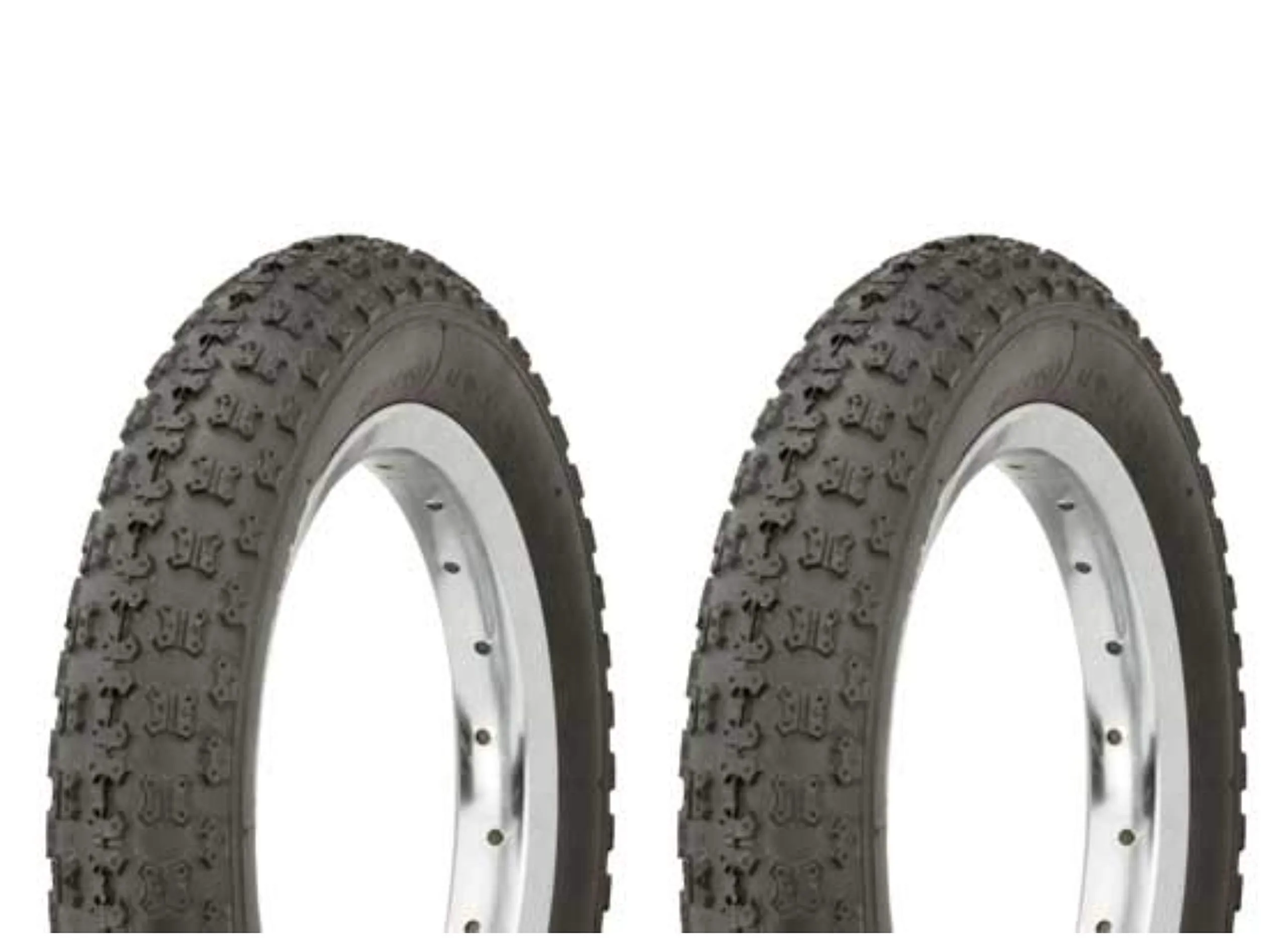 Duro 12.5' x 2.25' Black Bicycle Tire Set - 2 Kids Bike Tires, 40 PSI - Not for Schwinn Wheels