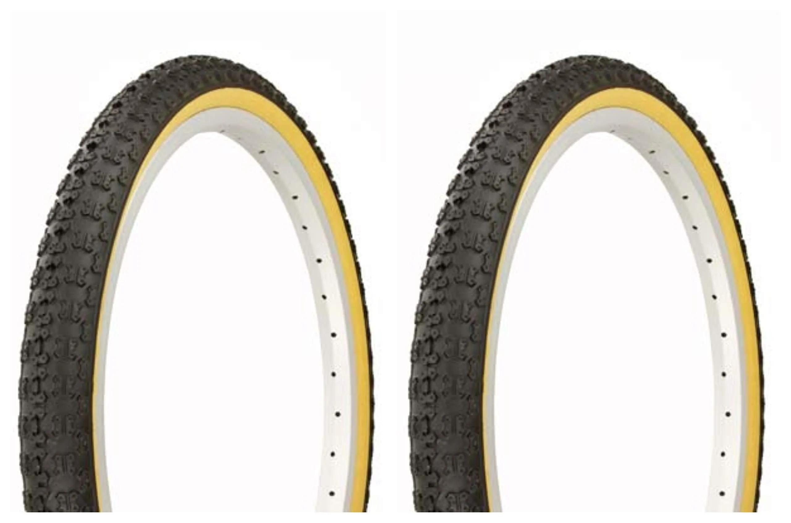 Duro 20' x 1.75' Black/Gum Lowrider & BMX Bike Tire Set - 2 Tires, 35 PSI, Not for Schwinn Wheels