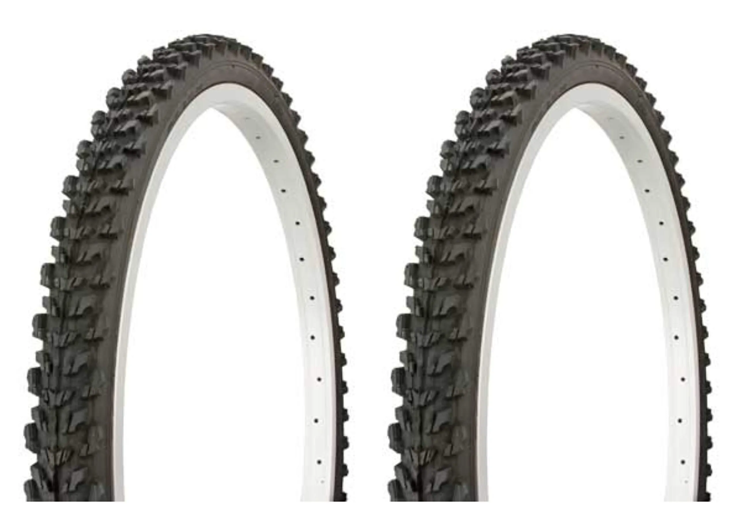 Duro 24' x 1.75' Lowrider Bike Tire Set - 2 Black Side Wall Tires for Beach Cruiser & Chopper Bikes