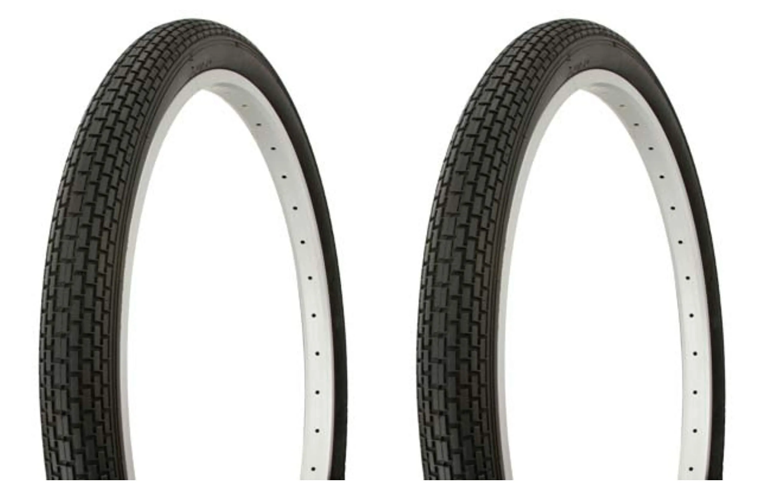 Duro 26' x 2.125' Black Bike Tire Set - 2 HF-120A Tires for Beach Cruiser, Not for Schwinn Wheels