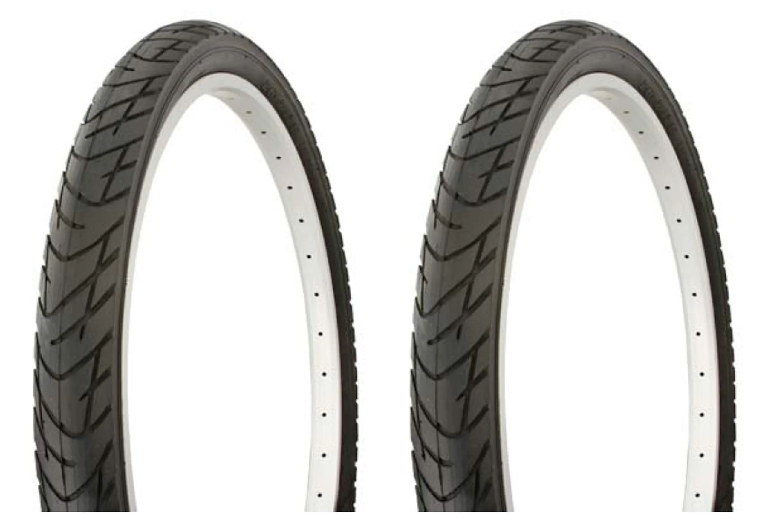 Duro 26' x 2.125' Black/Black Cruiser Bike Tire Set - 2 Duro DB-1012 Tires, 30-50 PSI, Lowrider Brand