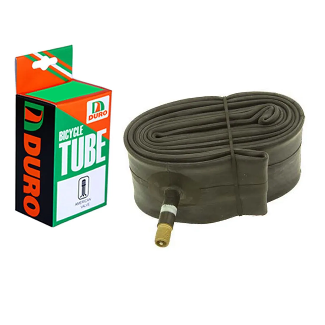 Duro Bicycle Tube 20' x 1.75'/2.125' Standard American Valve - Durable Inner Tube for Bikes