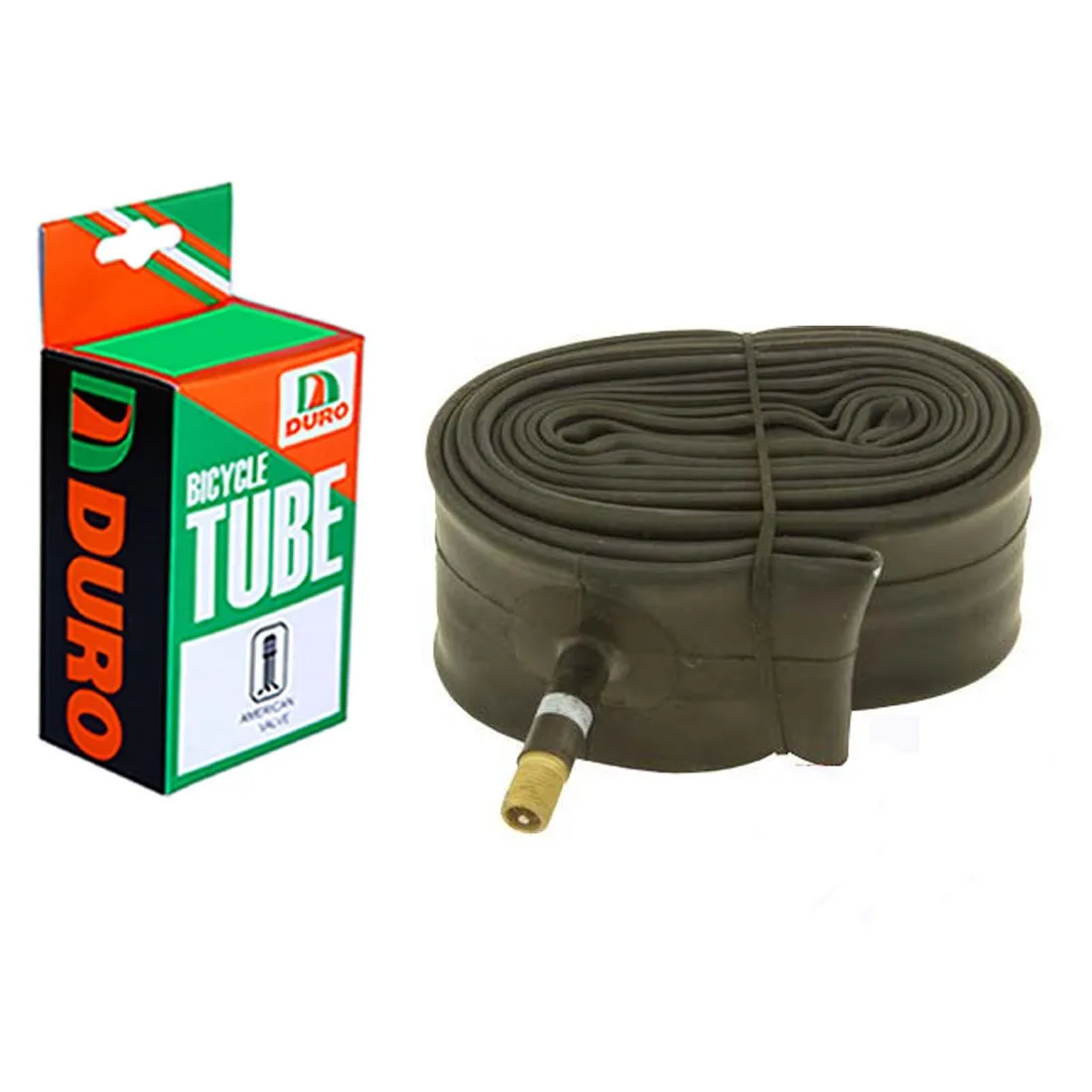 Duro Bicycle Tube 24' x 1.75'/2.125' - Standard American Valve, Durable and Reliable