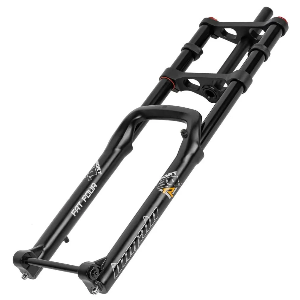 E-Bike Suspension Fork 26 Inch for 5.0 Tire Fat Bikes, 140mm Travel, Adjustable Rebound, Black
