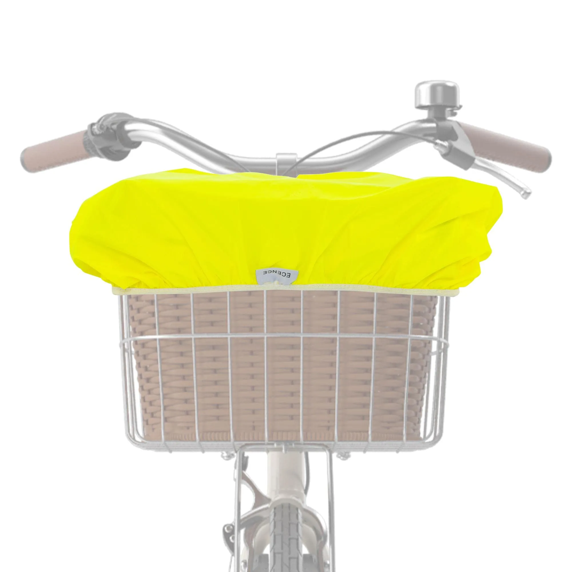 ECENCE Waterproof Bicycle Basket Rain Protection Cover - Elastic, Universal Fit, 100% Waterproof