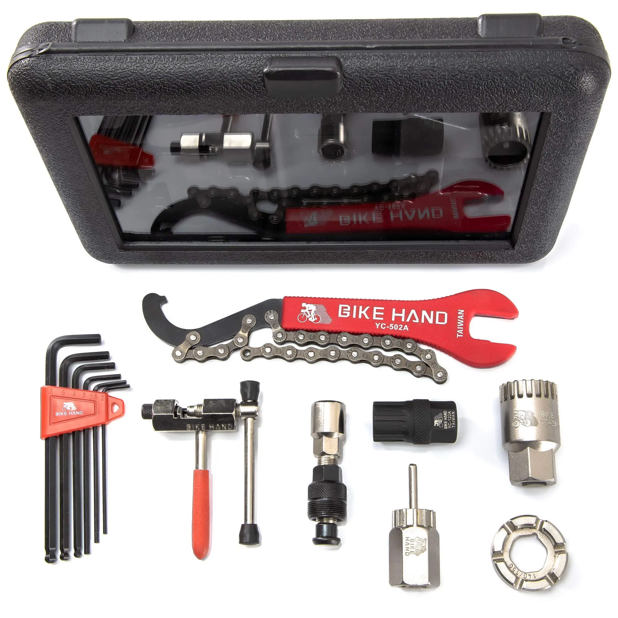 Economical BIKEHAND Bicycle Repair Tool Kit Set with Hex Wrenches and Freewheel Removers