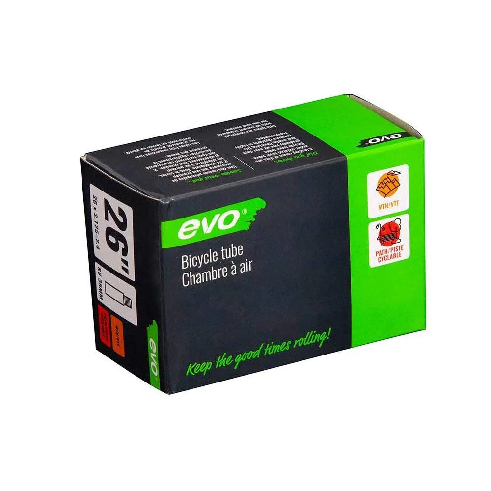 EVO 26'' Schrader Tube 35mm Length - 0.9mm Wall Thickness, Removable Valve Core, 2.125-2.40 Size