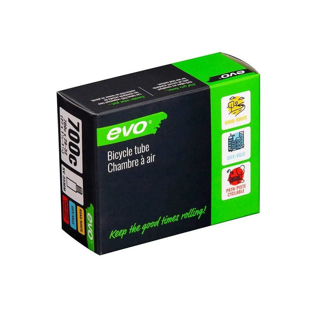 EVO Schrader Valve Bike Inner Tube 26' x 1.375, 35mm, 40mm, 48mm Valve Length for Road, Mountain, Kids