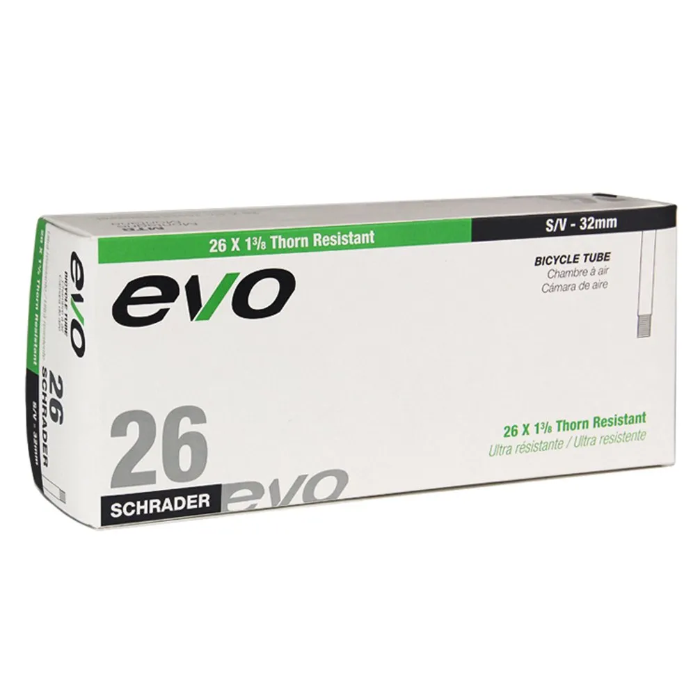 EVO Thorn Resistant Inner Tube 26x1-3/8 AV 32mm - Durable Butyl for Enhanced Puncture Protection