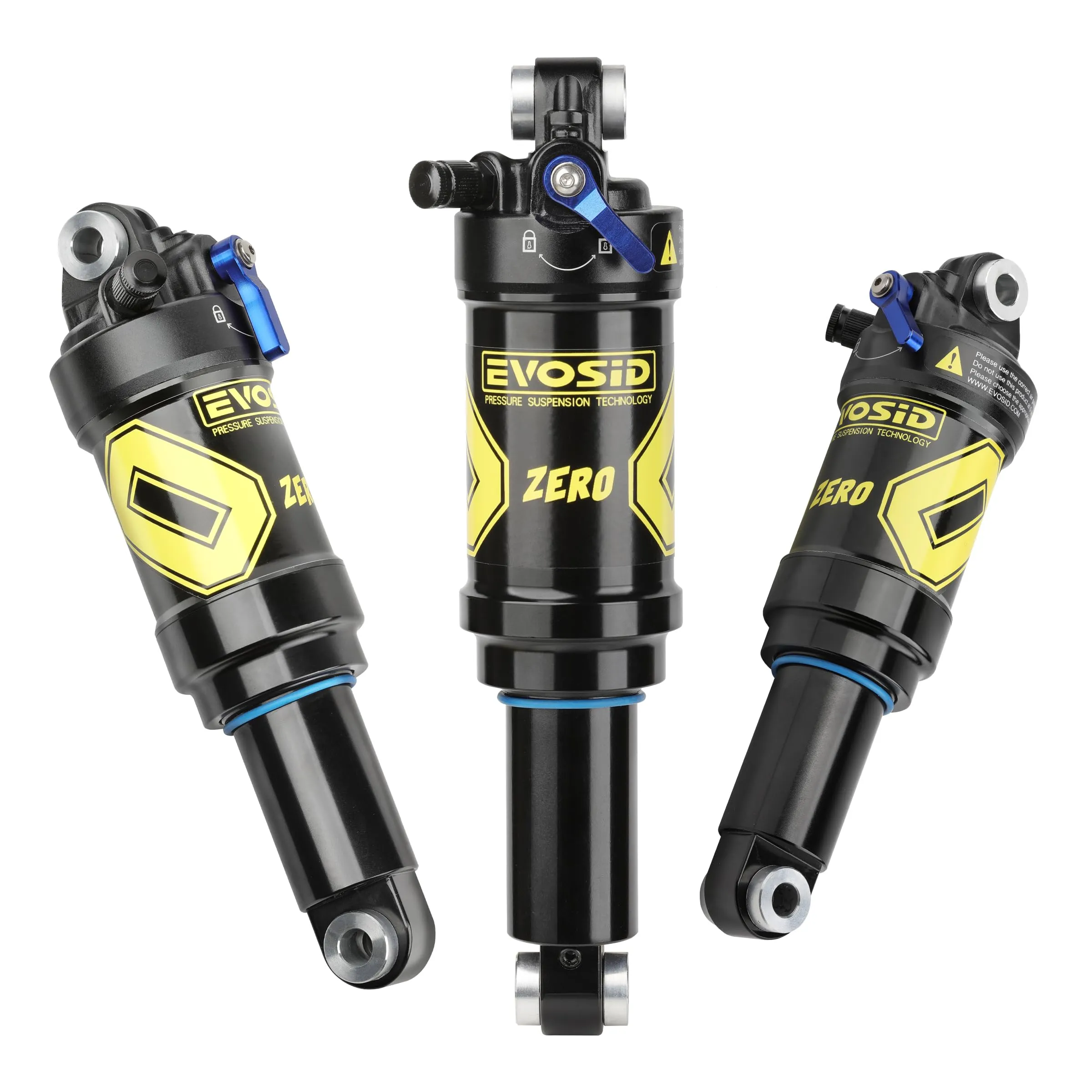 EVOSID 165mm/190mm MTB Bicycle Rear Shock Absorber - Adjustable Air Suspension for Electric Bikes