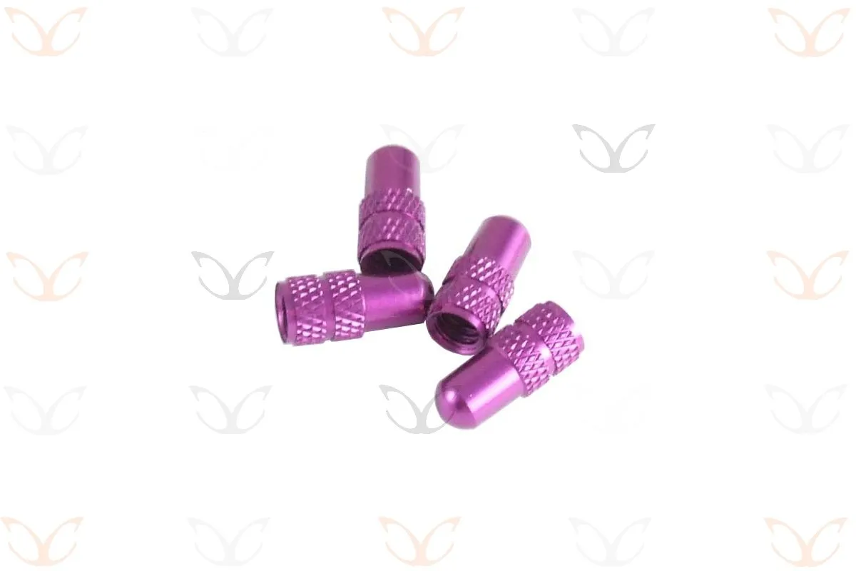 Exotic Purple Anodized Alloy Presta Valve Caps - 4 Pack, Lightweight Thin French Type