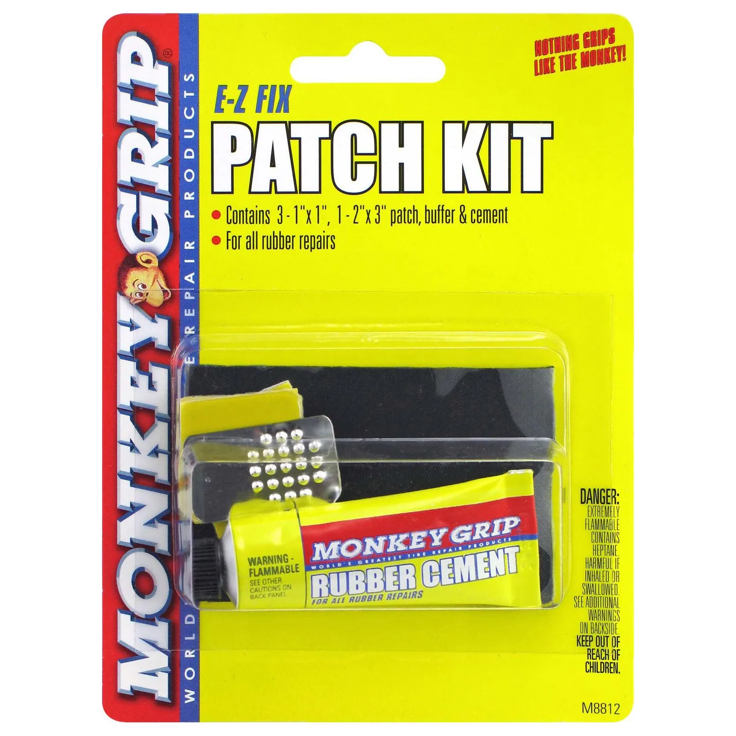 EZ 6PC Bike Patch Kit by Monkey Grip - Essential Repair Set for Cyclists