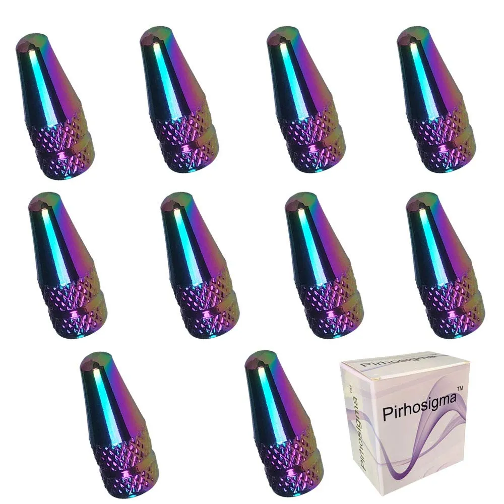 Fantasy Colorful MTB Presta Valve Caps - 10 Pcs Anodized Aluminum Alloy Dust Covers for Bikes