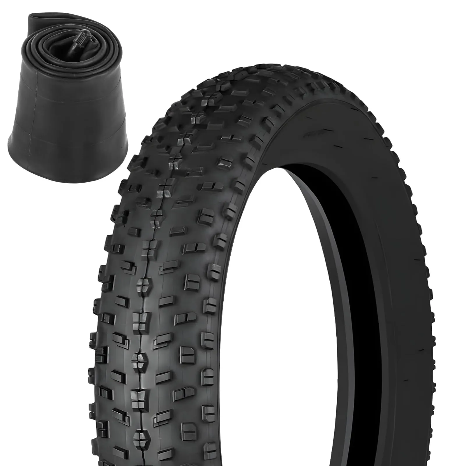 Fat Bike Tire 20x4.0 & Inner Tube - Puncture Resistant All Terrain MTB Tire with AV Valve