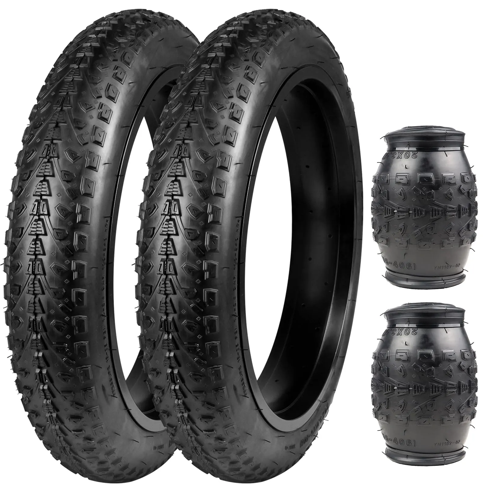Fat Tire for Ebike Mountain Bike 20'/24'/26' x 3' - Heavy Duty, Wear-Resistant, Black - 1/2 Pack