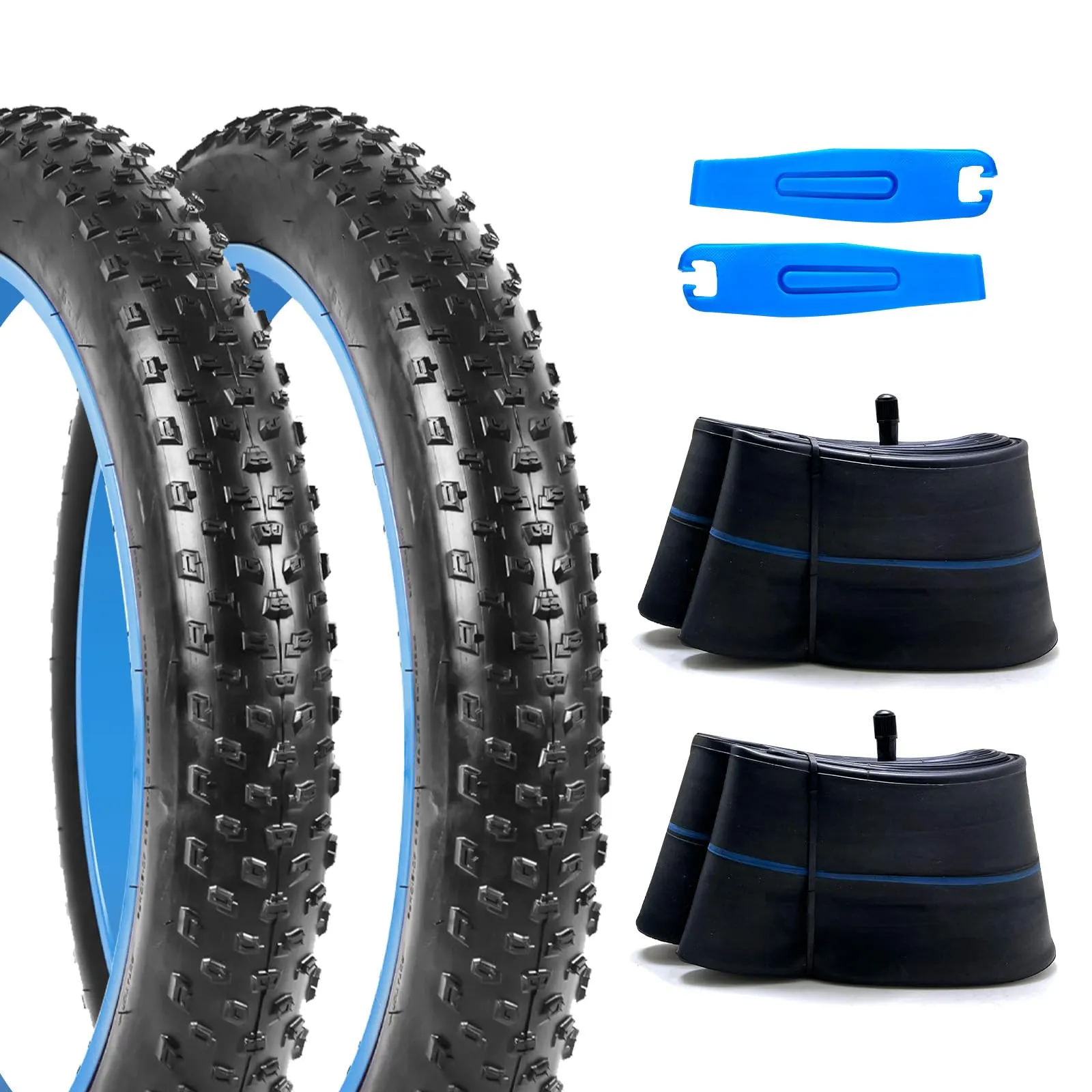 Fat Tire Tube 20 x 4.0 with Schrader Valve - 2 Pack, High Air Tightness, Anti-Puncture, Tire Levers Included