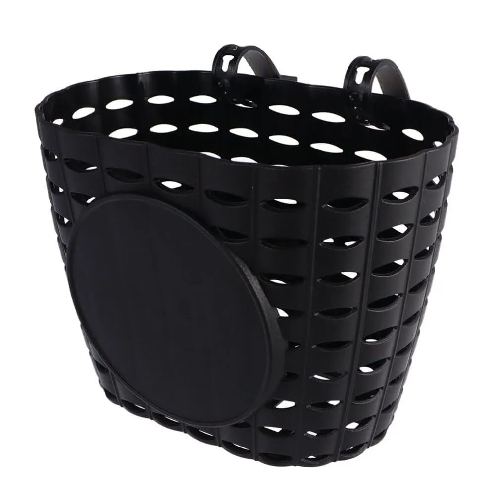 FAVOMOTO Kids Bike Basket - Adjustable Straps, Detachable Design, Sturdy Plastic - Black