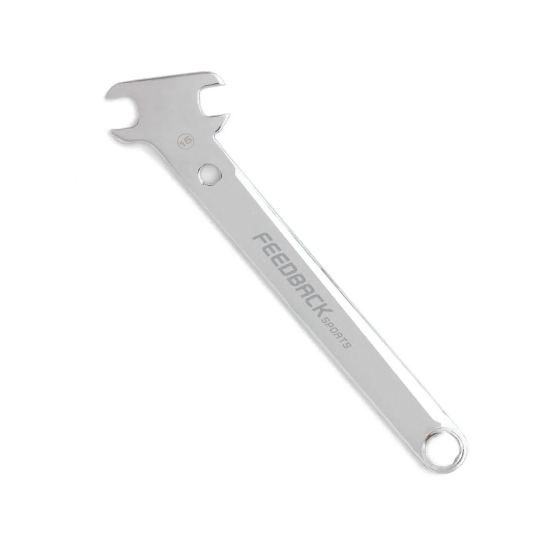 Feedback Sports Pedal Wrench Combo 15mm Tool with Angled Head, Closed Axle Nut Wrench