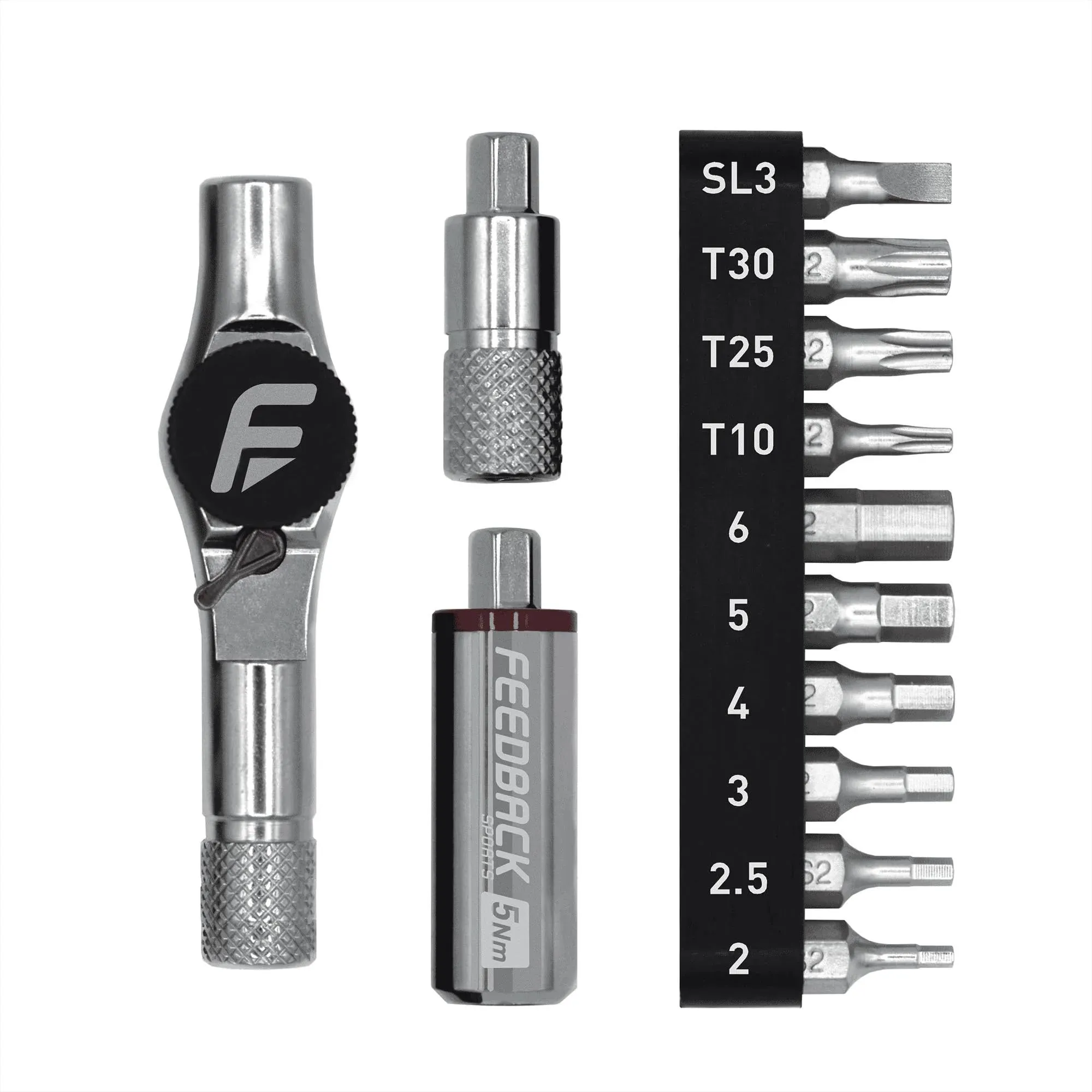 Feedback Sports Reflex Torque Ratchet Kit - Mini Ratchet with 5Nm Torque, 10 Bits, Compact Design