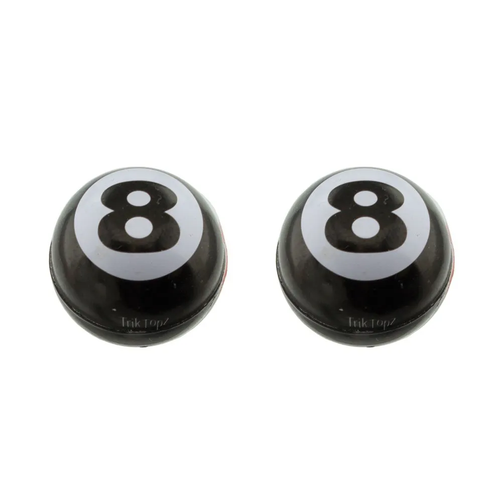 Fenix 8 Ball Schrader Bike Valve Caps - Round, Stylish Pair for Bicycle Tire Inflation