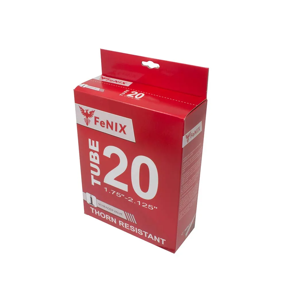 Fenix Bicycle Tube 20' x 1.75'/2.125' 33mm Thorn Resistant Heavy Duty Schrader Valve Tube