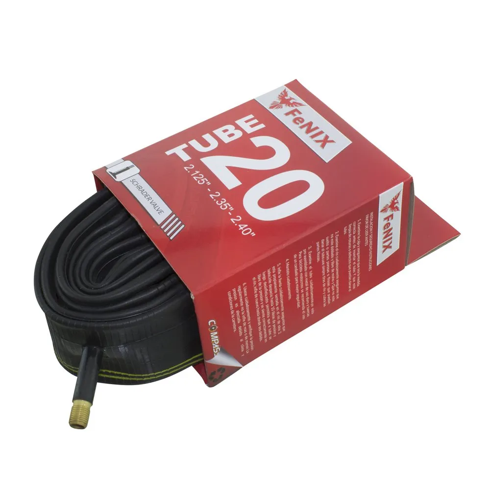 Fenix Bicycle Tube 20' x 2.125'/2.35'/2.40' with 33mm SCHRADER Valve for All Bike Types