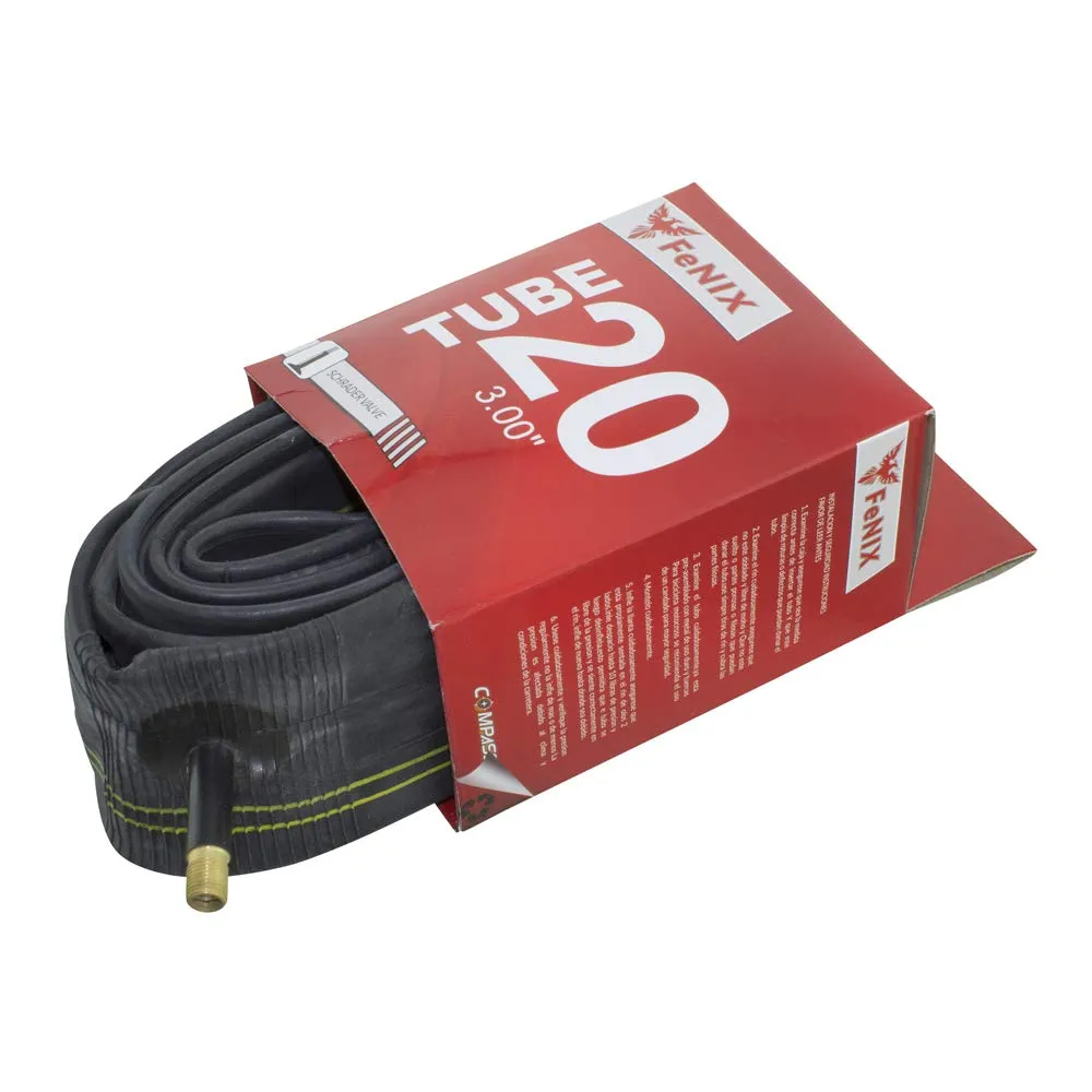 Fenix Bicycle Tube 20' x 2.50/2.60/2.75/3.00' with 33mm Standard Schrader Valve for Enhanced Performance