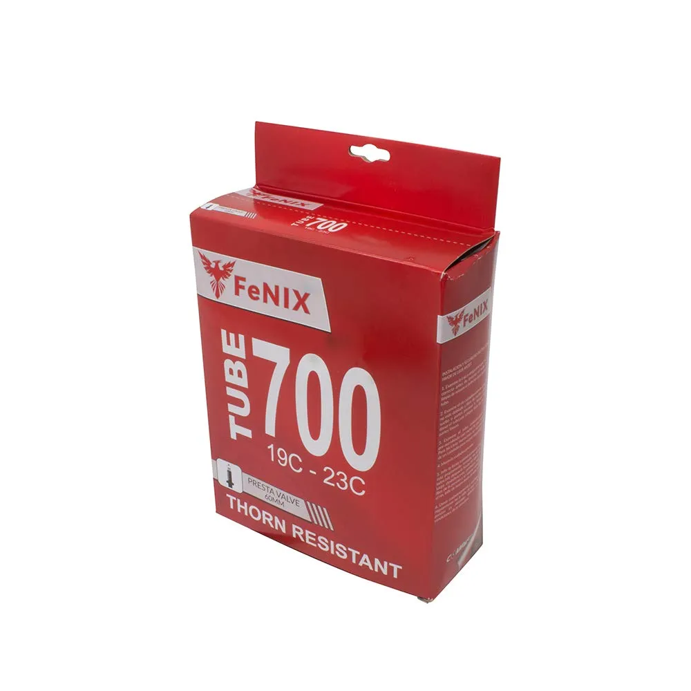 Fenix Bicycle Tube 700 x 19C/23C - 60mm Thorn Resistant Presta Valve for Heavy Duty Performance
