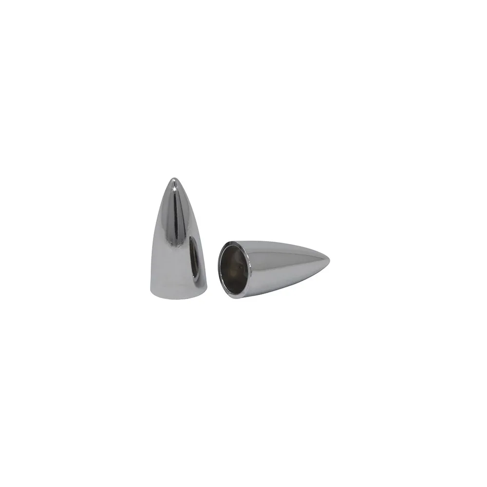 Fenix Retro Vintage Chrome Bullet Bike Valve Caps - Stylish Bicycle Accessories Sold as Pair