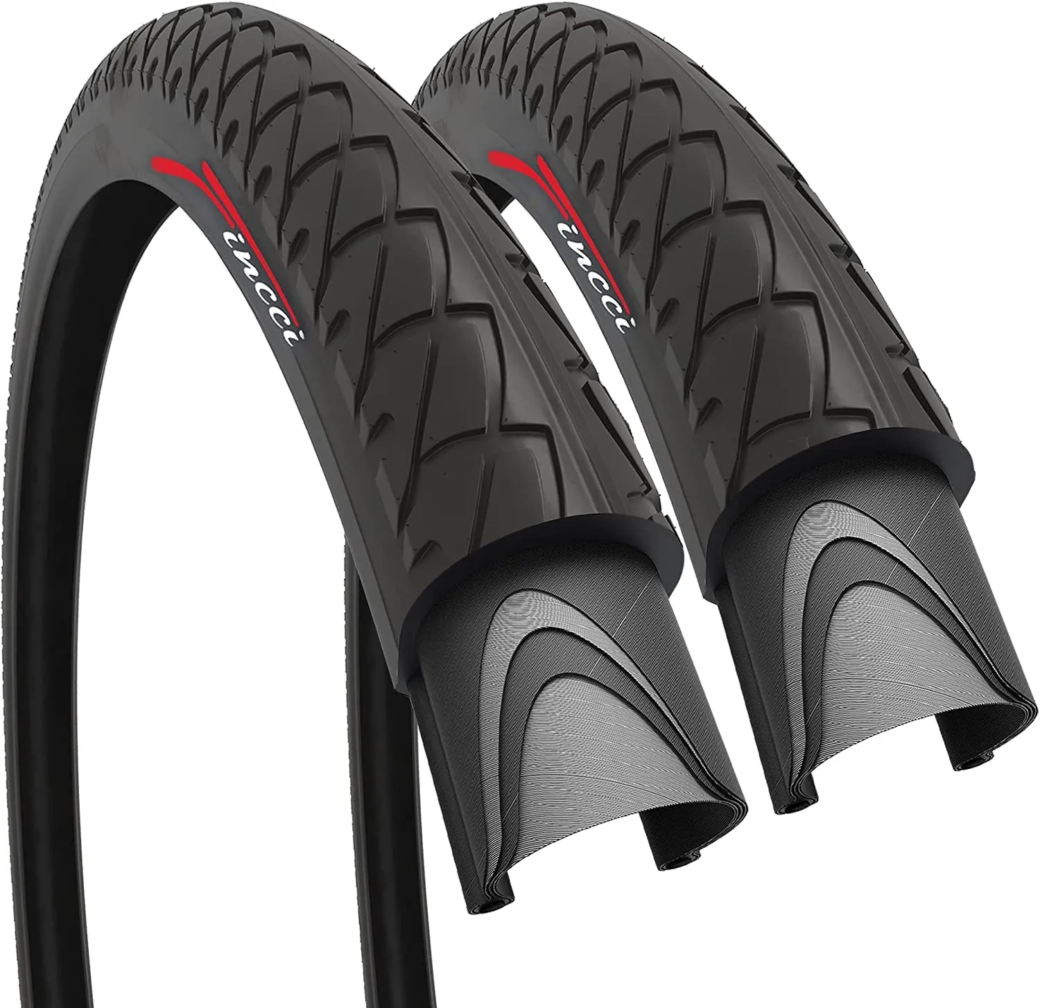 Fincci 26' Foldable Slick Bike Tires 26 x 1.95 for Mountain, Road, Hybrid Bicycles - Pack of 2