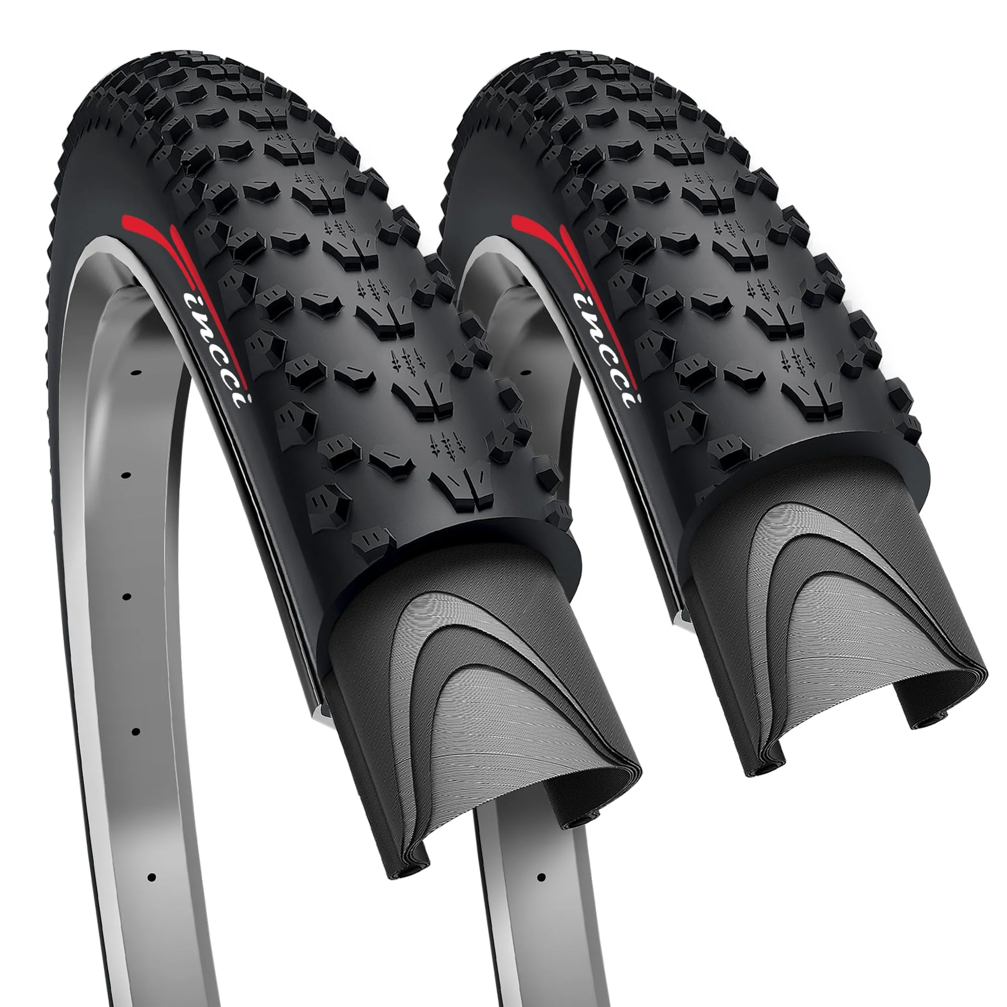 Fincci 26 x 1.95 Inch Foldable Bike Tire - Lightweight, High-Speed Performance for MTB & Hybrid Bikes