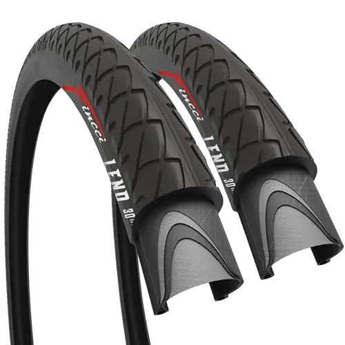 Fincci 26 x 2.125 Inch Foldable Bike Tires Pack of 2 - High Traction for Road & Hybrid Bicycles