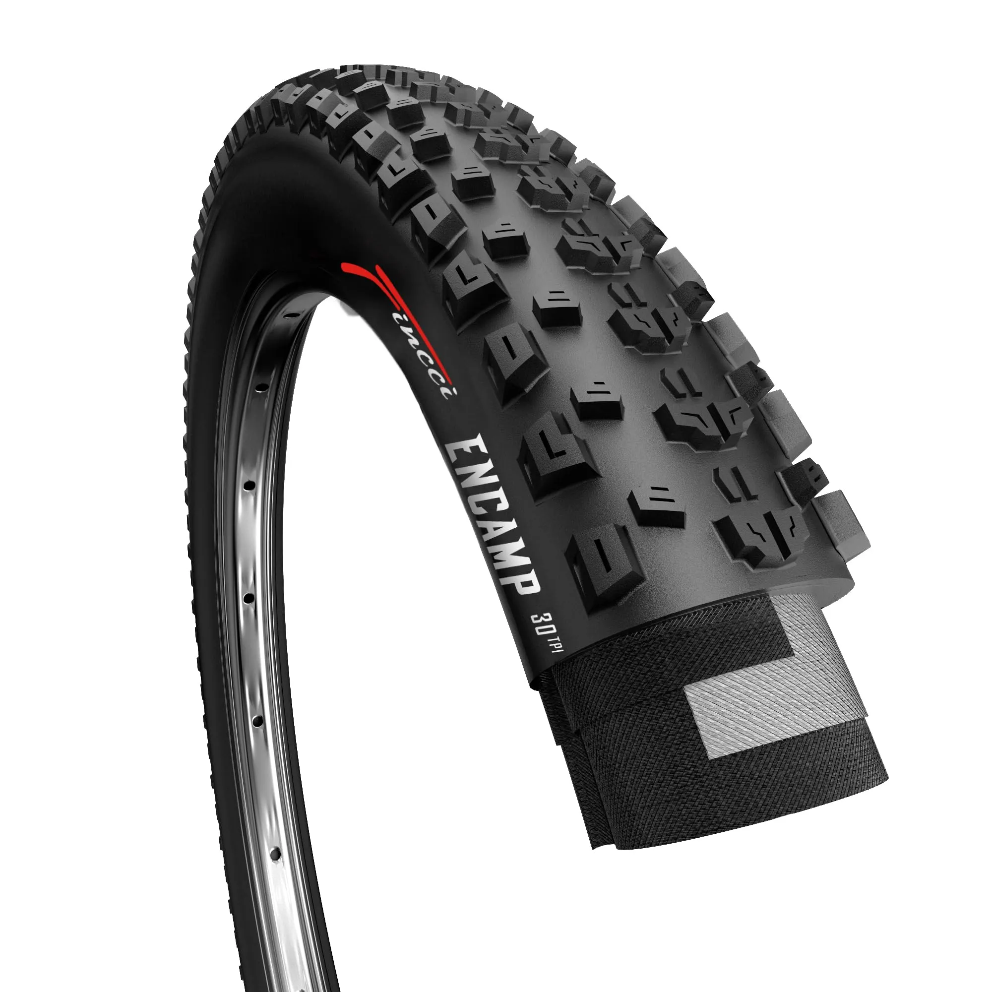 Fincci 26 x 2.25 Mountain Bike Tire - Foldable Off-Road Tire for 26' Wheels, Extra Grip, Black