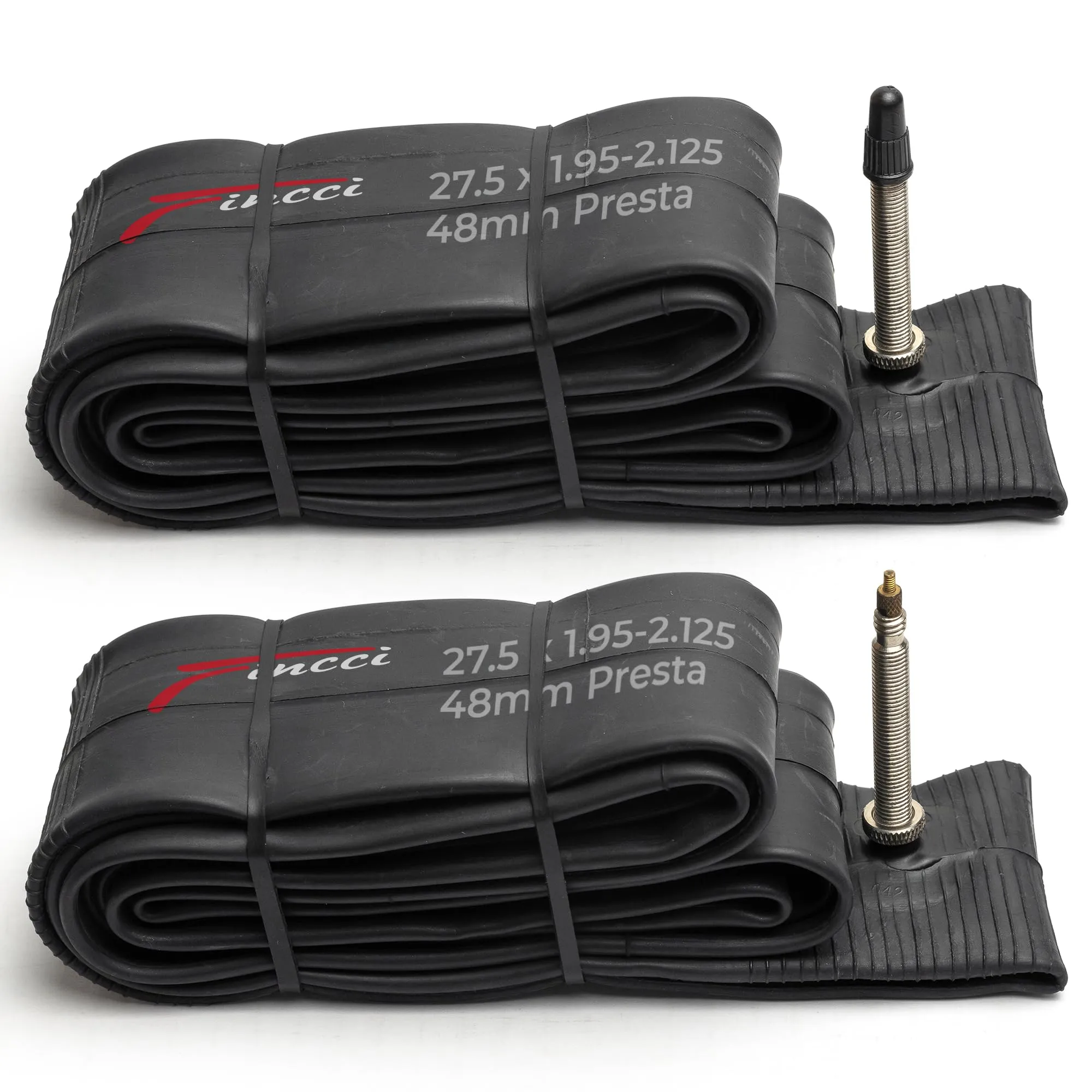 Fincci 27.5 x 1.95-2.125 Inch Bike Inner Tubes with 48mm Presta Valve - Pack of 2 for MTB/Road