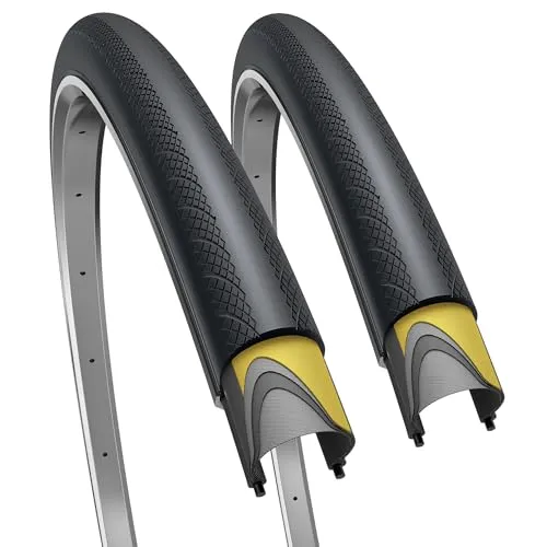 Fincci 700x28c Foldable Bike Tire Pack of 2 with Antipuncture Protection for Road Racing