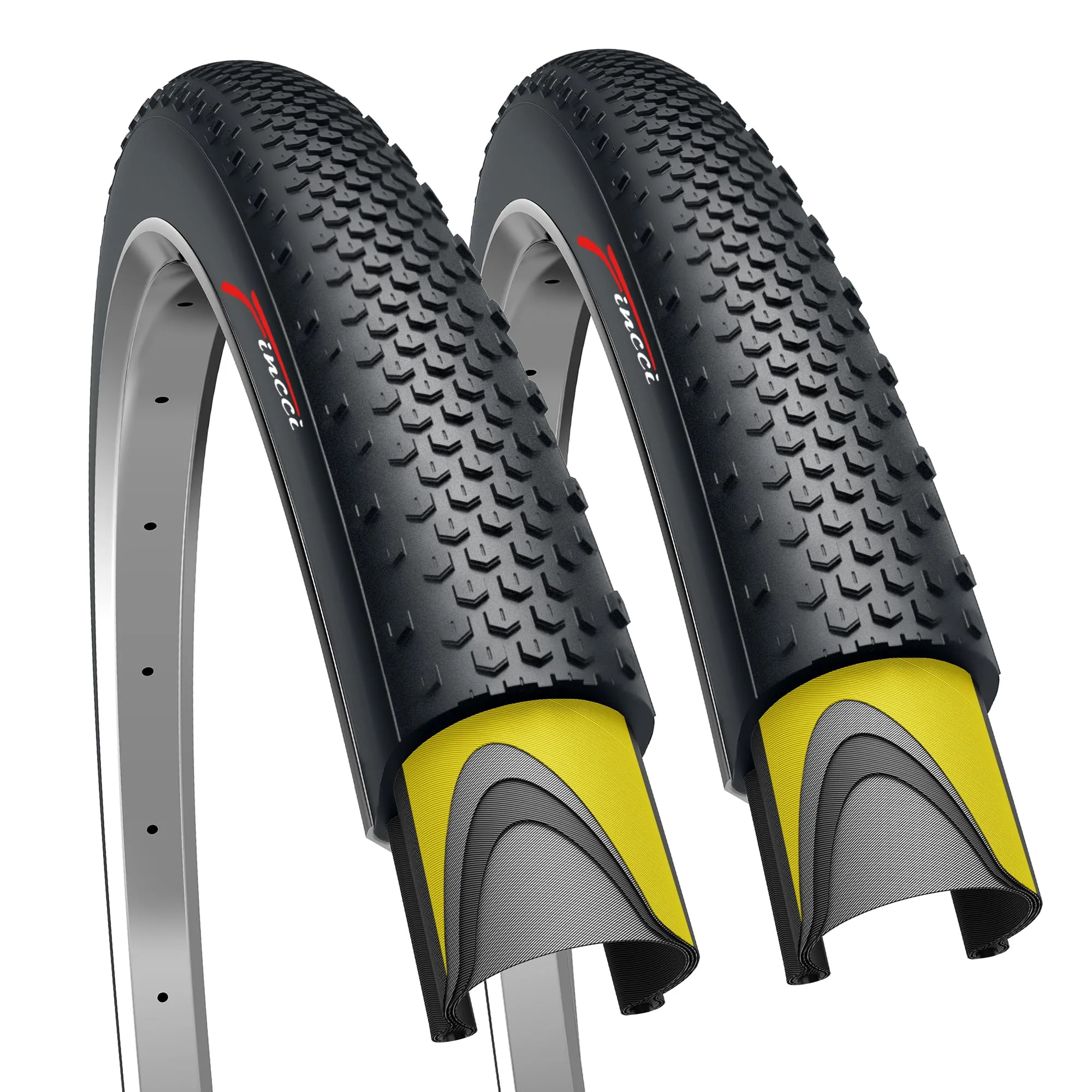 Fincci 700x38c Puncture-Proof Tires Set of 2 for Gravel, Electric, MTB, and Hybrid Bikes