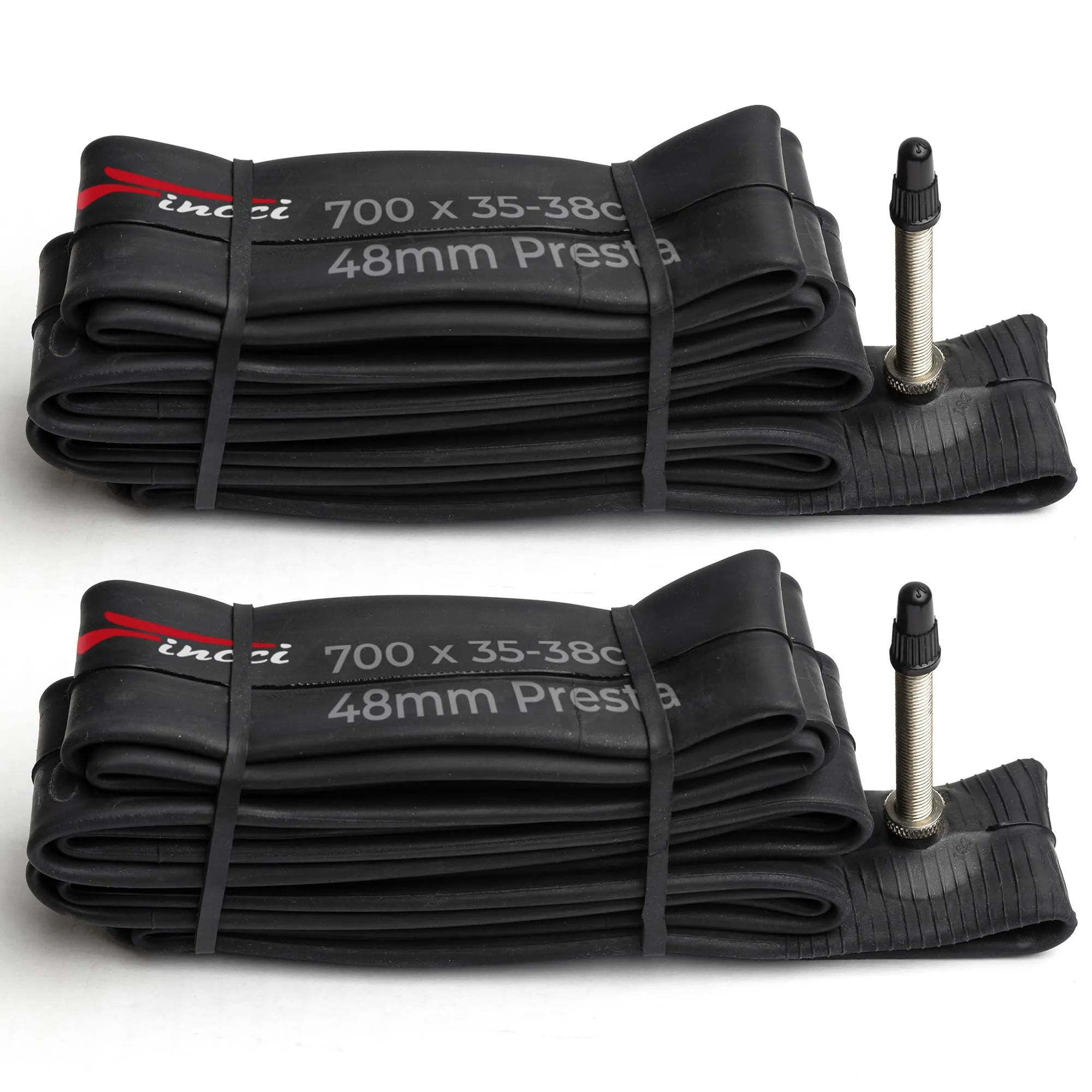 Fincci Bike Inner Tube 700x32c/35c/38c - Presta Valve 48mm, Pack of 2, Quality Butyl Rubber