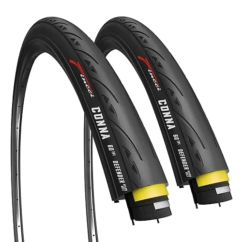 Fincci Conna 700x23c Foldable Bike Tires with Antipuncture Protection - Pack of 2, 60TPI