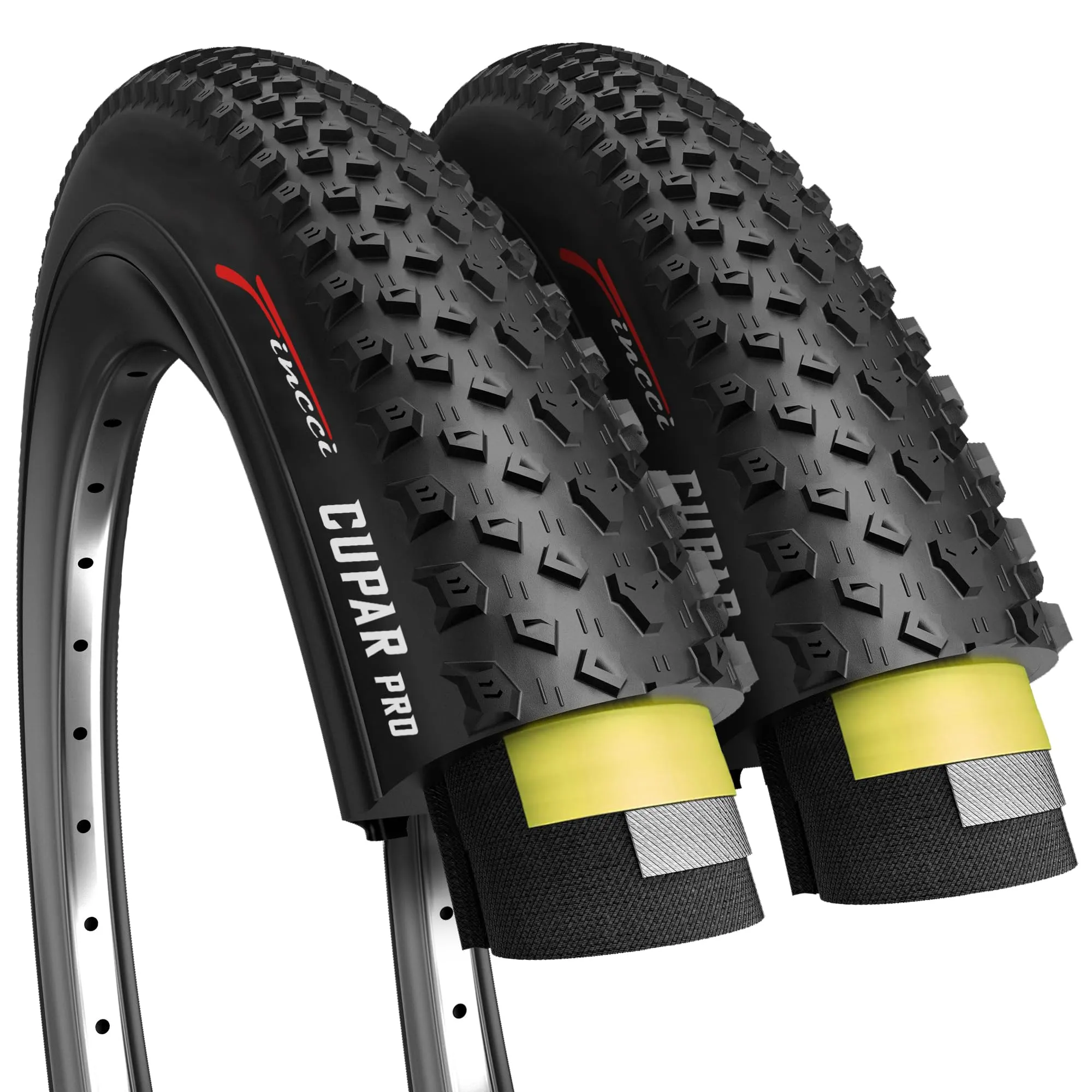Fincci Cupar Pro 26 x 2.10 Foldable XC Tires with Nylon Protection for Mountain & Hybrid Bikes