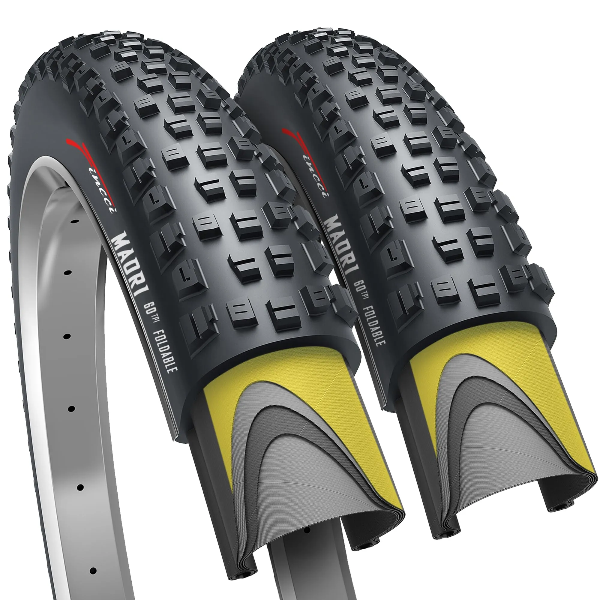 Fincci Maori 29 x 2.25 Inch Foldable Bike Tires with Nylon Protection for Mountain and Gravel Riding