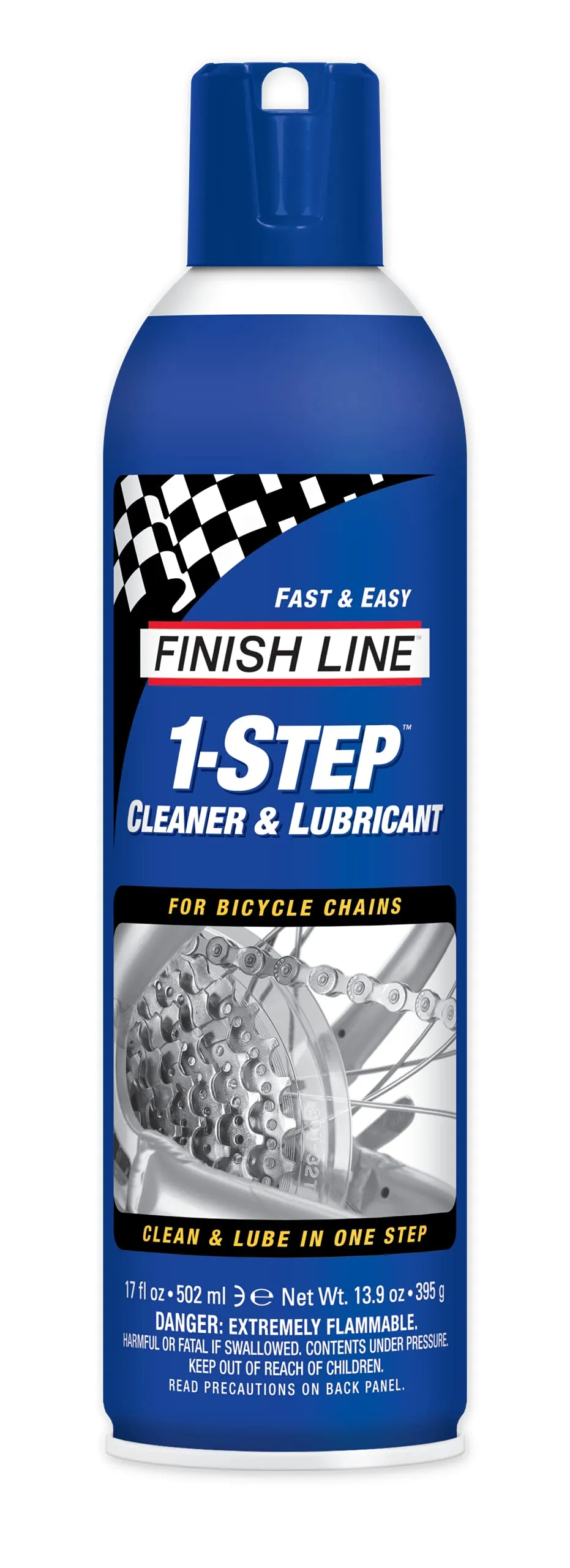 Finish Line 1-Step Bicycle Chain Cleaner and Lubricant, 17-Ounce Aerosol Spray for Optimal Performance