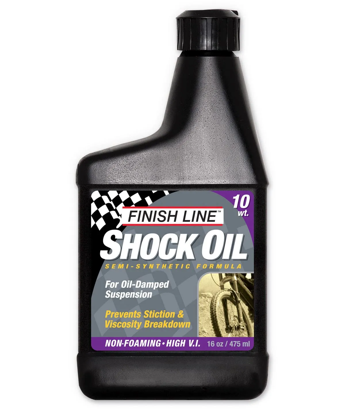 Finish Line 10wt Suspension Shock Oil 16oz Bottle - Premium Cycling Lubrication for All Forks