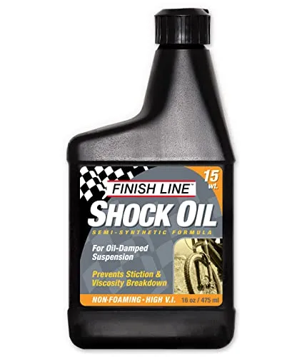 Finish Line 15wt Suspension Shock Oil 16oz Bottle - Premium Cycling Lubrication, Low Foam Technology