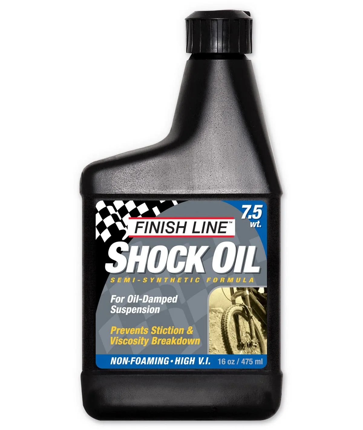 Finish Line 7.5wt Suspension Shock Oil 16oz Bottle - Premium Cycling Lubrication, Low Foam Technology